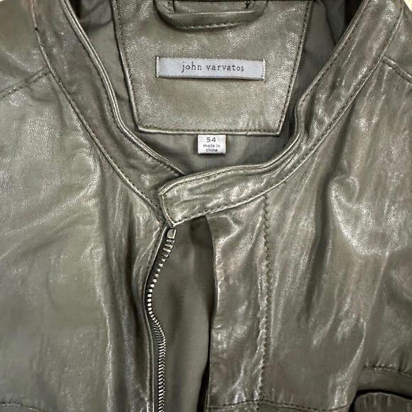 John Varvatos Sheepskin Leather Racer Jacket size 54 (L) - Picture 2 of 6
